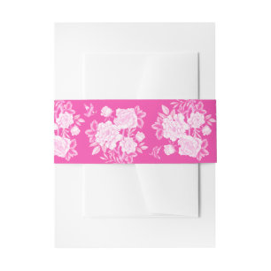 Cintas Para Invitaciones Fuchsia White Chinoiserie Boda de gran milenio