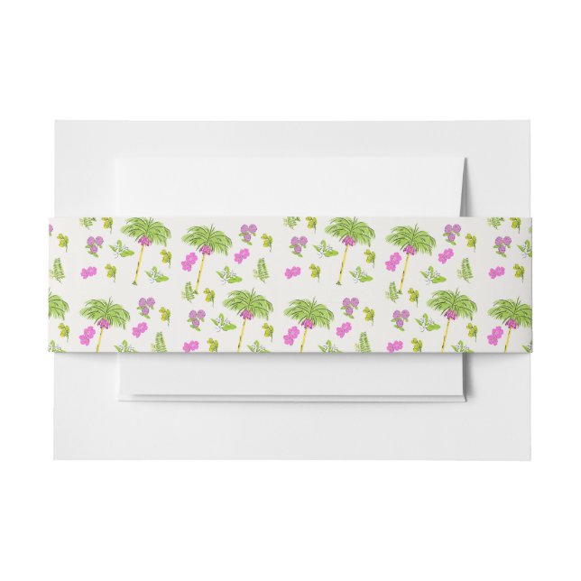 Cintas Para Invitaciones Funky Drawn Tropical Destination Wedding (Anverso Ejemplo)