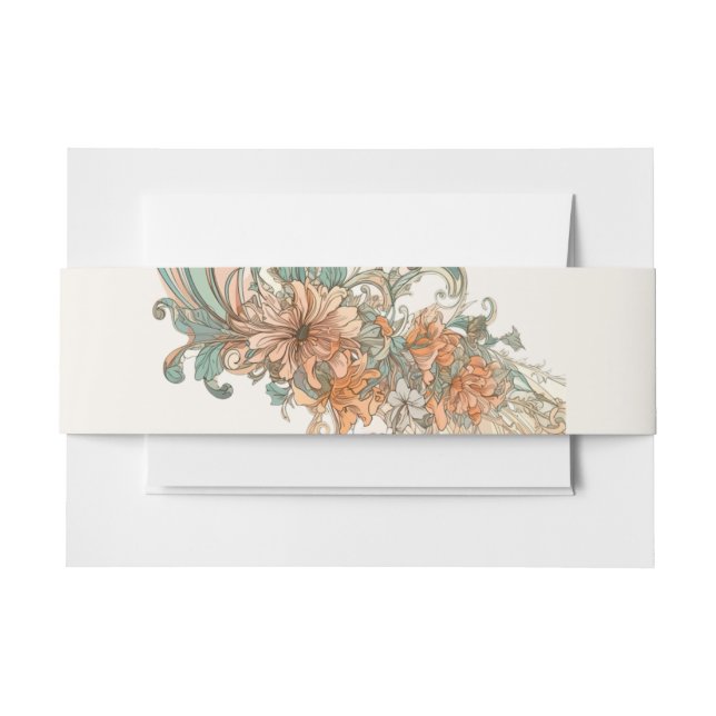 Cintas Para Invitaciones Gabinete Boda Art Nouveau (Anverso Ejemplo)