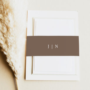 Cintas Para Invitaciones GALA Minimalista Monograma Marrón Tierra Boho