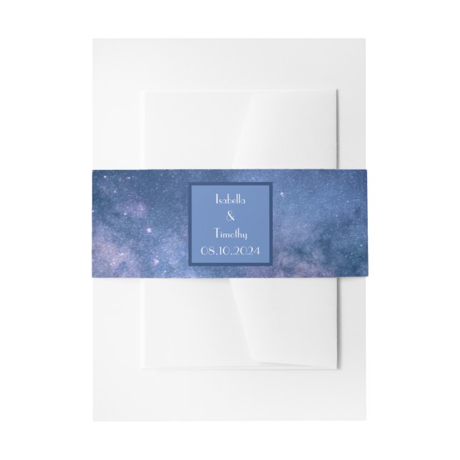 Cintas Para Invitaciones Galaxy Boda Celestial Starry Night Sky Cena I (Anverso Ejemplo)