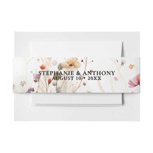 Cintas Para Invitaciones Garden Sunflower Wedding Invitation Belly Band (Anverso Ejemplo)