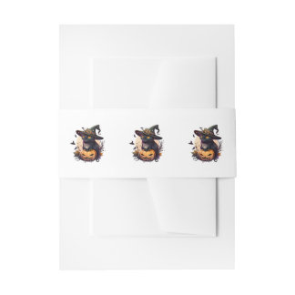 Cintas Para Invitaciones Gato de bruja para Halloween