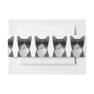 Cintas Para Invitaciones Gato de Guay con gafas de sol negras