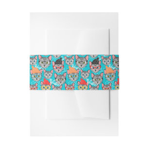 Cintas Para Invitaciones Gato en el gorra