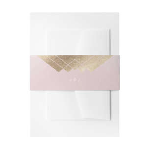 Cintas Para Invitaciones Gatsby de oro rosado geométrico Boda