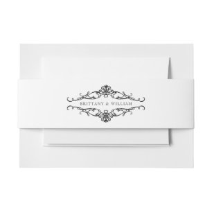 Cintas Para Invitaciones [GAZELLE] Elegante Boda monocromo blanco y negro