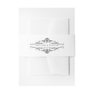 Cintas Para Invitaciones [GAZELLE] Elegante Boda monocromo blanco y negro