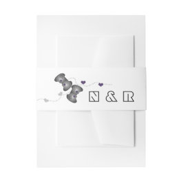 Cintas Para Invitaciones Geeky Gamers Boda Belly Bandas Plata Púrpura