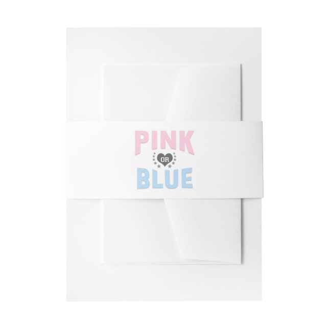 Cintas Para Invitaciones Género PINK o AZUL del equipo revelan Baby Shower (Anverso Ejemplo)