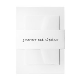 Cintas Para Invitaciones Genevieve Boda moderno blanco y negro