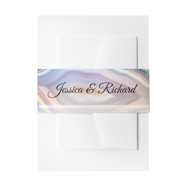 Cintas Para Invitaciones Geode Crystal Wedding Invitation Bell Bands  (Anverso Ejemplo)