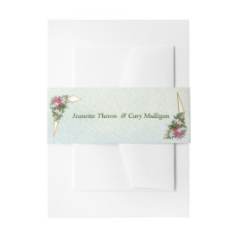 Cintas Para Invitaciones Geométrico - Bouquet de flores Purpurina de oro