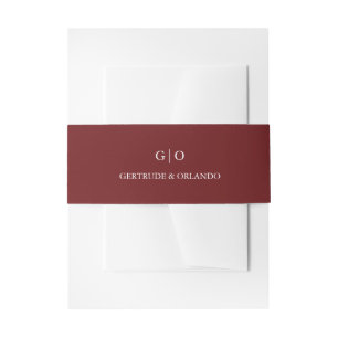 Cintas Para Invitaciones Gertrude Burgundy Wine Classic Elegant Wedding