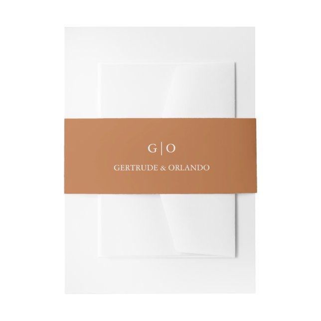 Cintas Para Invitaciones Gertrude Burnt Naranja Classic Elegant Wedding (Anverso Ejemplo)