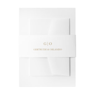 Cintas Para Invitaciones Gertrude Gold Classic Elegant Wedding