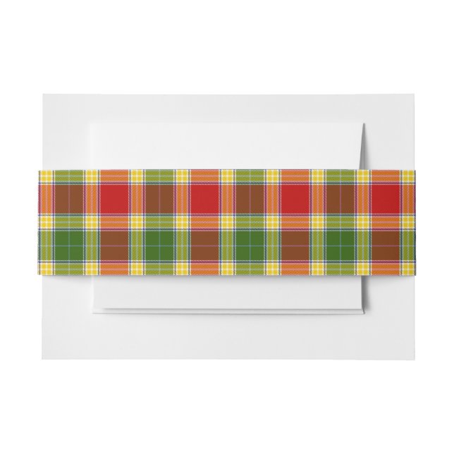 Cintas Para Invitaciones Gibson Scottish Tartan Belly Band (Anverso Ejemplo)