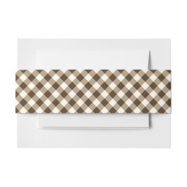 Cintas Para Invitaciones Gingham Brown White