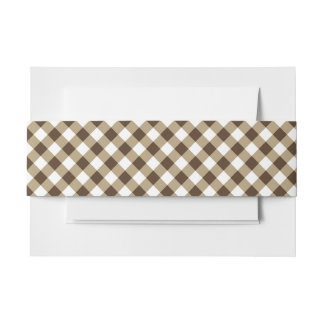 Cintas Para Invitaciones Gingham Brown White