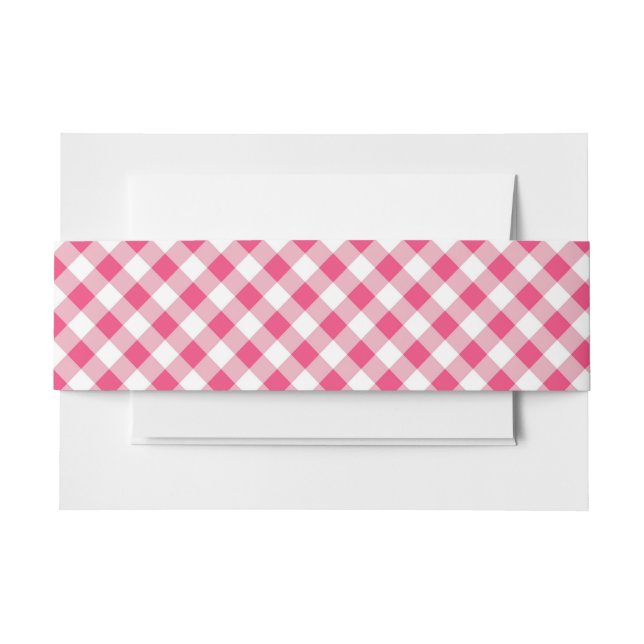 Cintas Para Invitaciones Gingham Red White (Anverso Ejemplo)