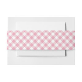 Cintas Para Invitaciones Gingham Rosa Blanco
