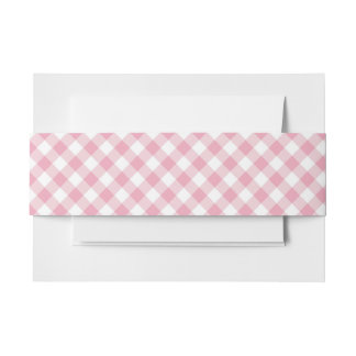 Cintas Para Invitaciones Gingham Rosa Blanco