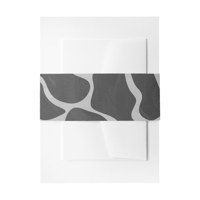 Cintas Para Invitaciones Giraffe Impresión gris claro y negro (Anverso Ejemplo)