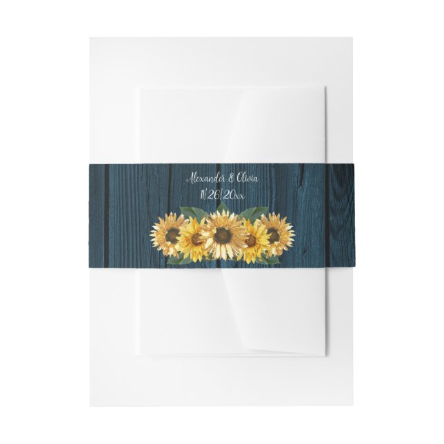 Cintas Para Invitaciones Girasol azul ruso (Anverso Ejemplo)
