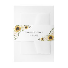 Cintas Para Invitaciones Girasoles Flor Blanca Vegetación Casamiento Rústic