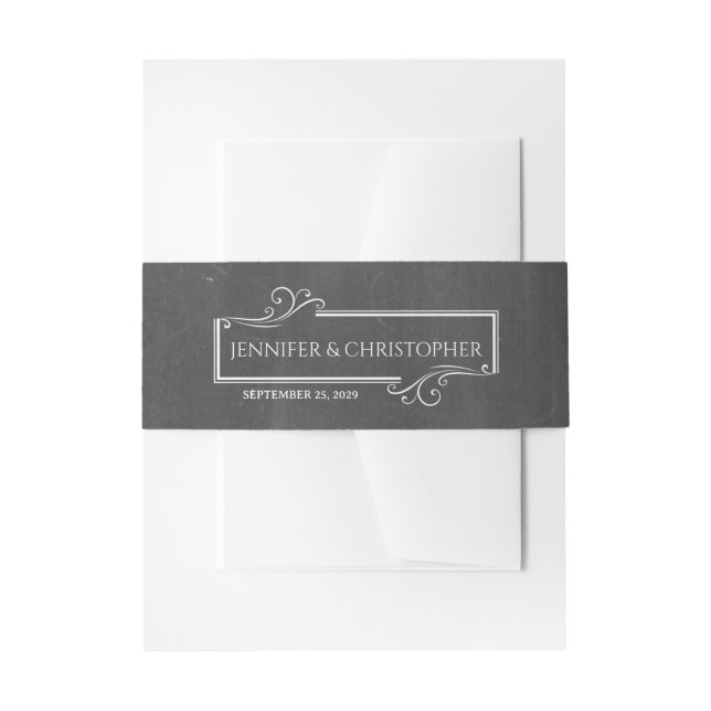 Cintas Para Invitaciones Glam Chalkboard (Anverso Ejemplo)