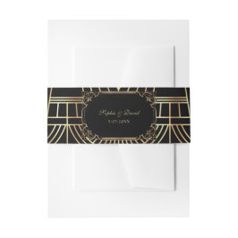 Cintas Para Invitaciones Glam Great Gatsby Gold Black Art Deco Boda