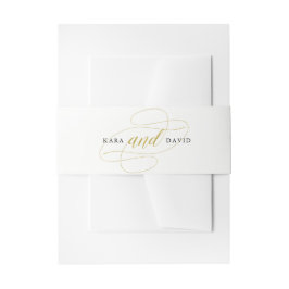 Cintas Para Invitaciones Glamoroso Boda Faux Gold Classic