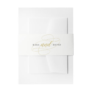 Cintas Para Invitaciones Glamoroso Boda Faux Gold Classic
