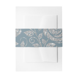 Cintas Para Invitaciones Glitter Blue Silver GlitterFloral