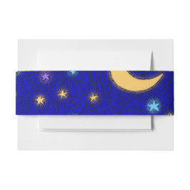 Cintas Para Invitaciones Glowing Moon and Stars Etching Pattern Bands