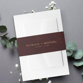 Cintas Para Invitaciones Gold burgundy elegant wedding invitation