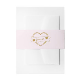 Cintas Para Invitaciones Gold Forever Hearts Bridal Shower
