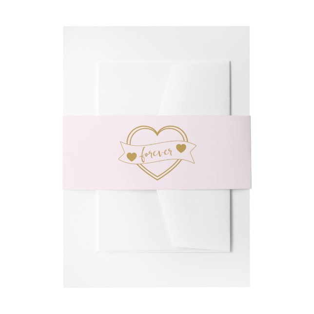 Cintas Para Invitaciones Gold Forever Hearts Bridal Shower (Anverso Ejemplo)