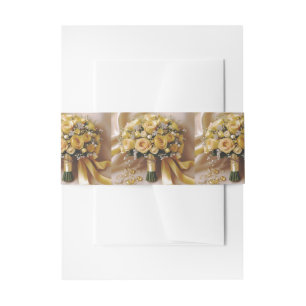 Cintas Para Invitaciones "Golden Glow: Un Bouquet de Rosas con Honor"