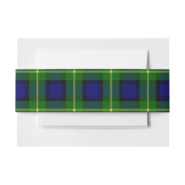 Cintas Para Invitaciones Gordon Scottish Tartan Belly Band (Anverso Ejemplo)
