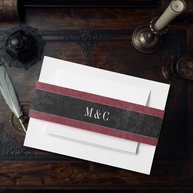 Cintas Para Invitaciones Gothic Black Raven Wine Darkly Ever After Wedding (Subido por el creador)