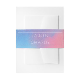 Cintas Para Invitaciones Gradiente Azul Rosa Sereno