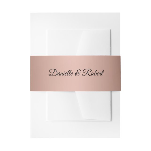 Cintas Para Invitaciones Gradiente de oro rosa moderno cursivo (Anverso Ejemplo)