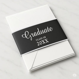 Cintas Para Invitaciones Graduación del emblema de caligrafía de escritura 