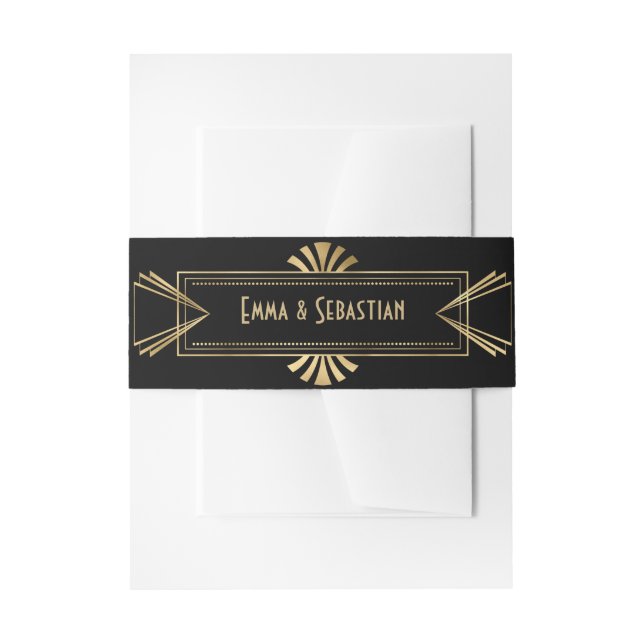 Cintas Para Invitaciones Gran boda de arte deco en Monogramo Invitat (Anverso Ejemplo)