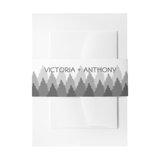 Cintas Para Invitaciones Gray Forest Range Woodland Boda (Anverso Ejemplo)