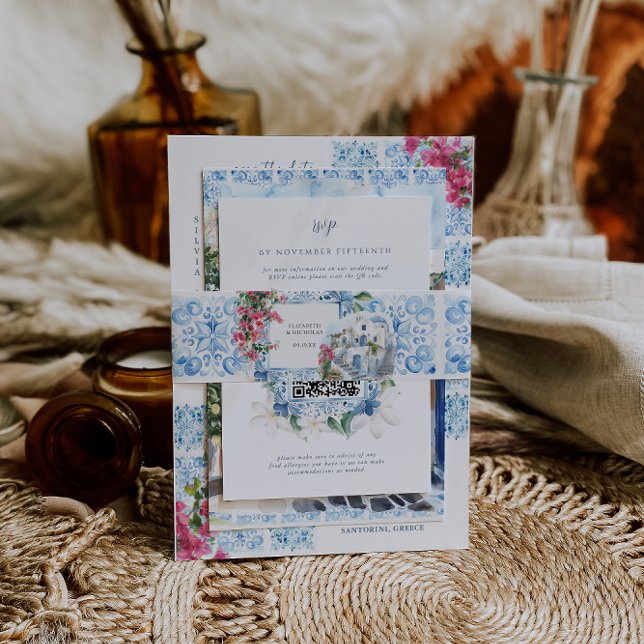 Cintas Para Invitaciones Grecia acuática | Monograma Boda (Subido por el creador)