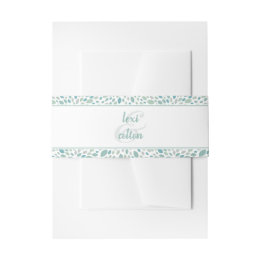 Cintas Para Invitaciones Green Abstract Floral Modern Seaside Boda