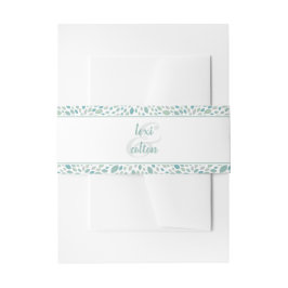Cintas Para Invitaciones Green Abstract Floral Modern Seaside Boda