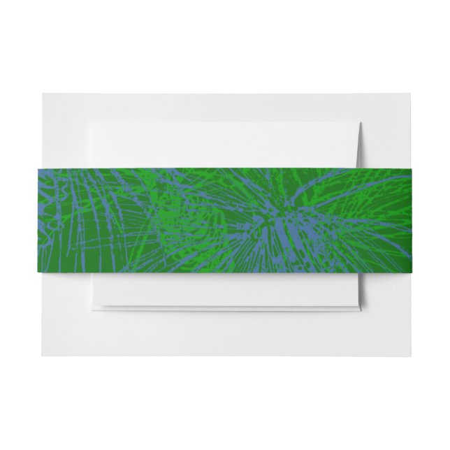 Cintas Para Invitaciones Green Blue Holiday Pine Pattern (Anverso Ejemplo)